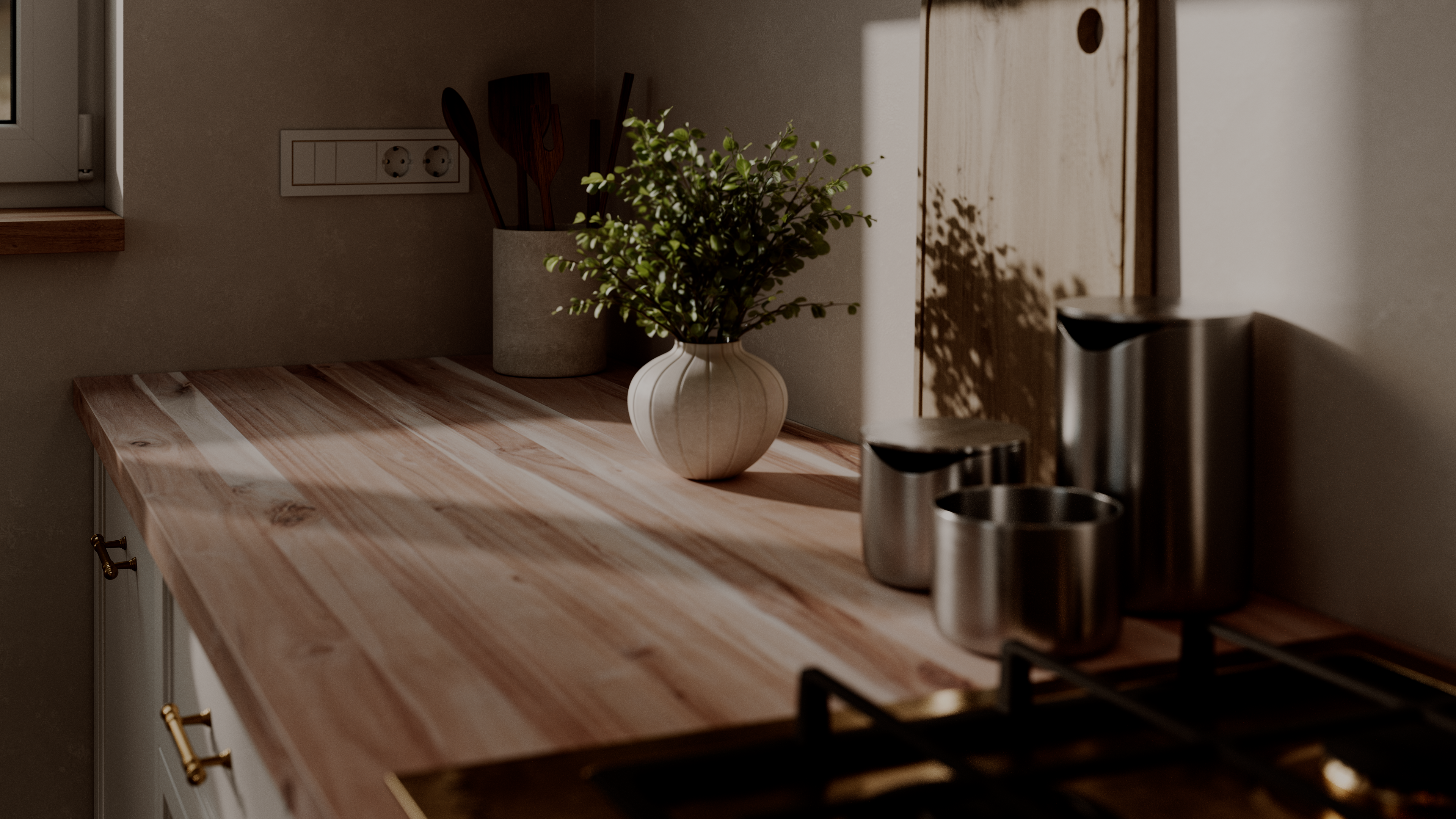 Solid Acacia Countertop - 183x65x3.5cm