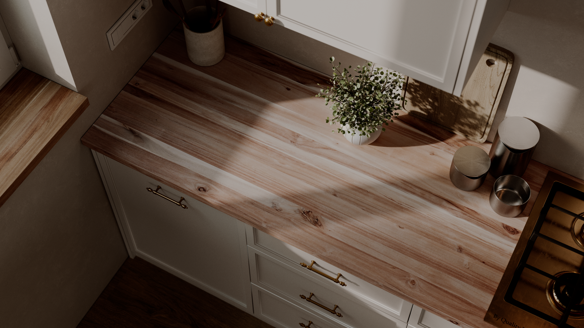 Solid Acacia Countertop - 244x65x3.6cm
