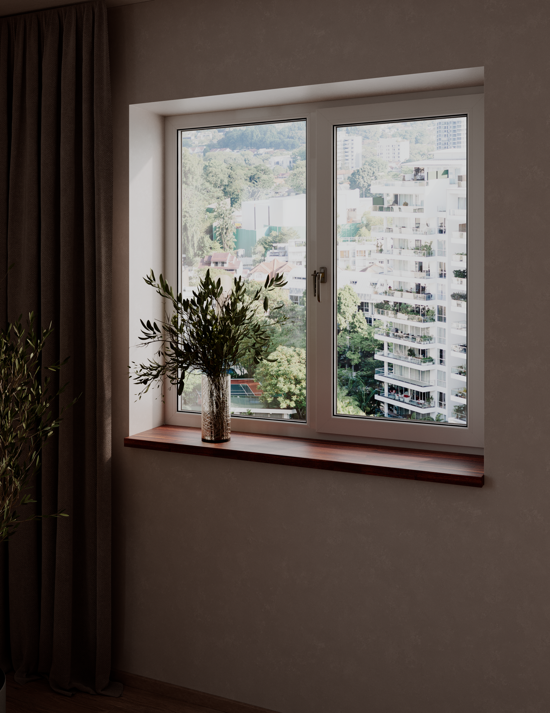 Avangard Acacia Windowsill (Teak oil) - 93x33x2.6cm