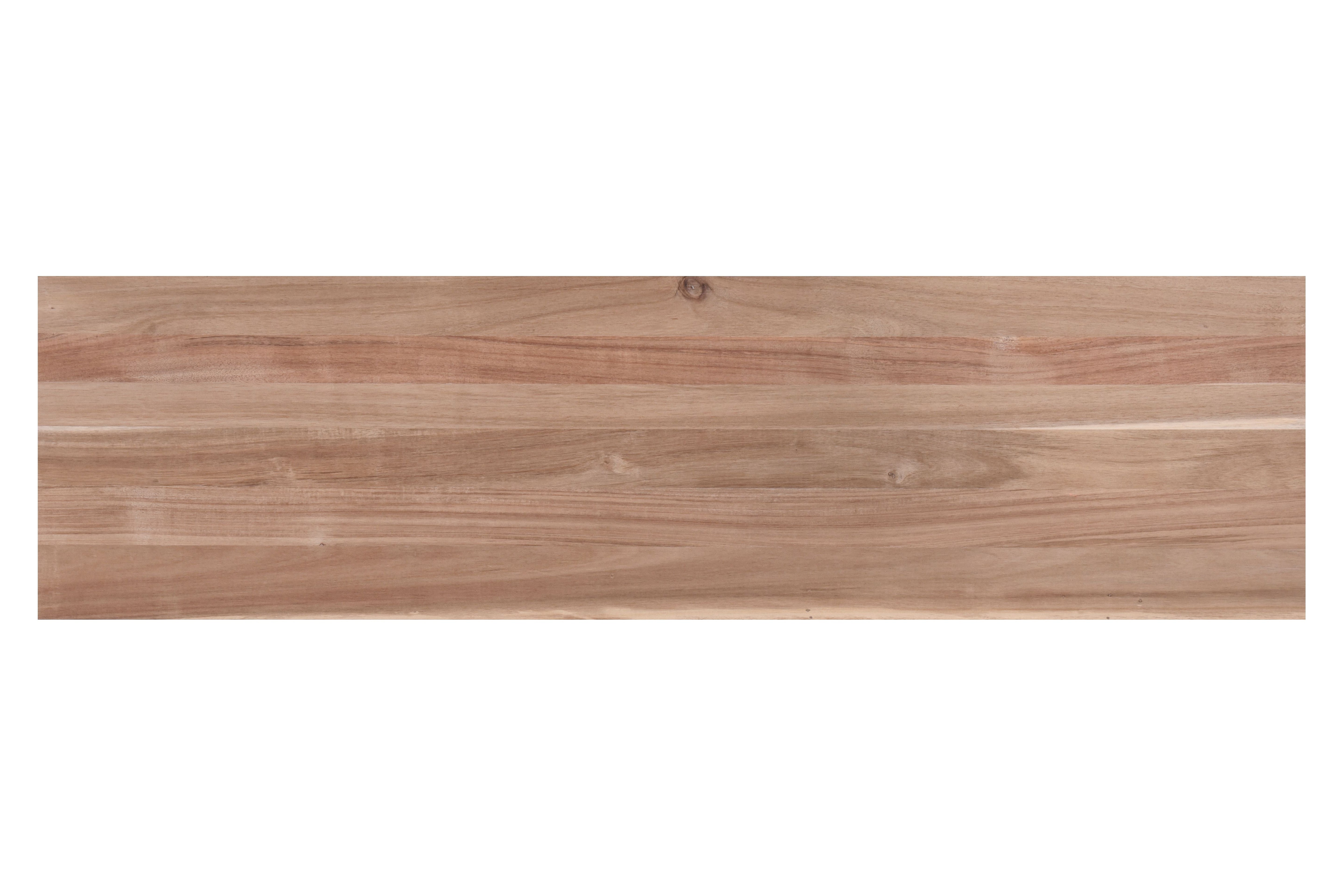 Stopień akacja 110x30cm – montaż na schodach, widok z boku